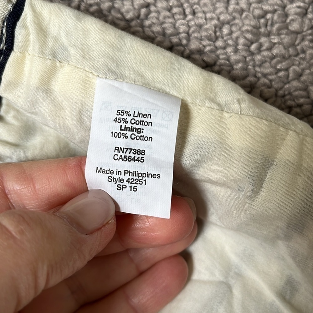 J.Crew paper bag waist nautical linen skirt - Picture 4 of 6